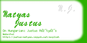 matyas justus business card